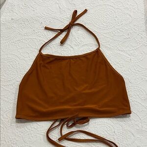 Fashion Nova Copper Halter Crop Top